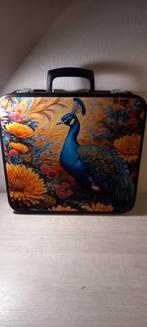 Prachtige unieke pauwen upcycle klmkoffer, Sieraden, Tassen en Uiterlijk, Koffers, Ophalen of Verzenden, Zo goed als nieuw, Minder dan 50 cm