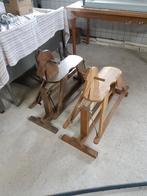eigengemaakte eiken schommel paarden, Ophalen, Zo goed als nieuw
