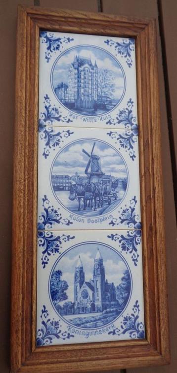 3 tegels uit Rotterdam , in een lijst beschikbaar voor biedingen