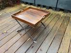 Dienblad op schaarpoot, Ophalen, Gebruikt, Vierkant, Hout