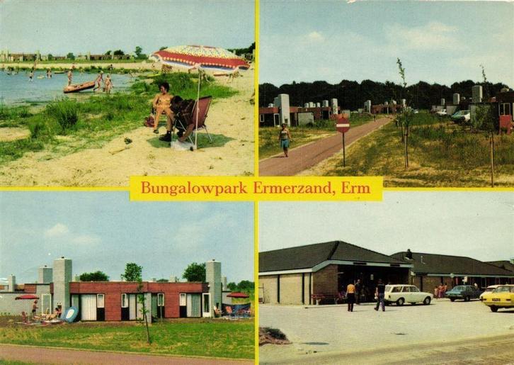 Bungalowpark Ermerzand, Erm - 4 afb - 1977 gelopen, Verzamelen, Ansichtkaarten | Nederland, Gelopen, Noord-Brabant, Voor 1920