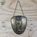Antiek koperen reliëf Sint-Antonius Abt  ca 1910/1925 Herten, Ophalen of Verzenden