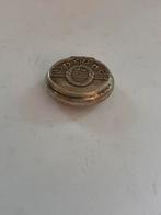 Zilveren pillendoosje, goud ingelegd, Antiek en Kunst, Ophalen of Verzenden, Goud