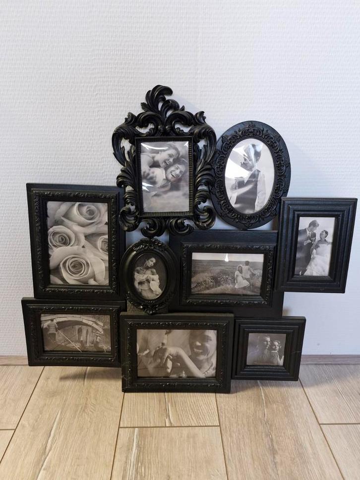 Zwarte fotolijst voor meerdere foto's, Audio, Tv en Foto, Fotografie | Fotolijsten, Zo goed als nieuw, Ophalen