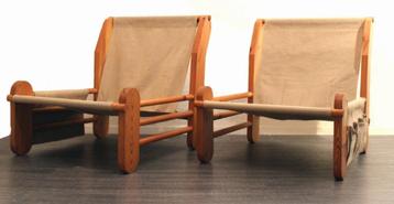 2x Italiaanse jaren 70 brutalist fauteuils vintage design beschikbaar voor biedingen