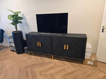 Tv meubel dressoir Black Bonito visgraat 200x86x40 zgan kast beschikbaar voor biedingen