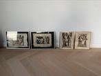 Gouden fotolijstjes met papyrus schilderijen, Huis en Inrichting, Woonaccessoires | Schilderijen, Tekeningen en Foto's, Ophalen of Verzenden