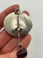 B76 Prachtige zilveren brutalist hanger, Sieraden, Tassen en Uiterlijk, Antieke sieraden, Ophalen of Verzenden, Zilver, Hanger