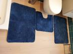 Sealskin badmatten/ 3 stuks/ angora blauw, Huis en Inrichting, Ophalen, Gebruikt, Blauw, Badmat