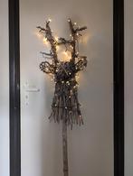 Leuke hertenkop op steel met lichtjes kerst winter decoratie, Huis en Inrichting, Woonaccessoires | Overige, Ophalen, Gebruikt