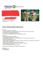 4 tickets Julianatoren geldig tm 31 juli, Tickets en Kaartjes, Drie personen of meer, Ticket of Toegangskaart