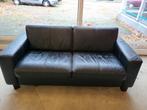 Zwarte leren 2.5 zits bank, Ophalen, Gebruikt, Overige maten, Leer