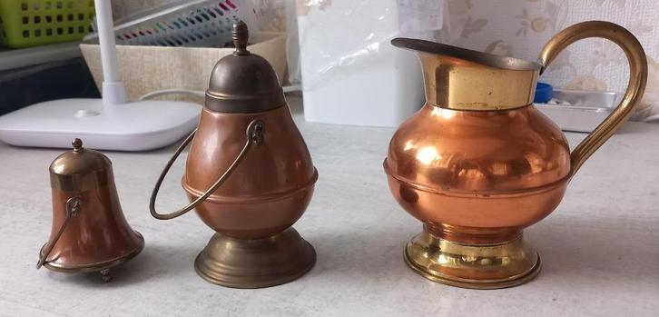 3 miniaturen van koper, Antiek en Kunst, Curiosa en Brocante, Ophalen of Verzenden