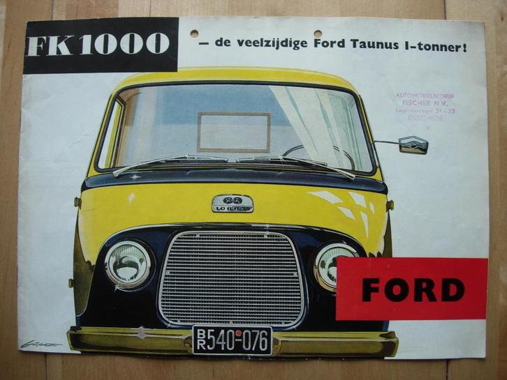 Ford Taunus FK1000 Brochure 1956 - Transit, Boeken, Auto's | Folders en Tijdschriften, Zo goed als nieuw, Ford, Ophalen