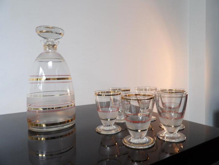 Art Deco Doyen hoge Likeurset, Antiek en Kunst, Antiek | Glas en Kristal, Ophalen of Verzenden