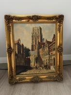 A Dutch Town With Figures - Pieter Cornelis Steenhouwer, Antiek en Kunst, Ophalen of Verzenden