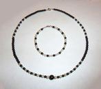 Ketting + armband Hematiet Parels Zilver 835, Ophalen of Verzenden, Nieuw, Overige kleuren, Zilver