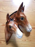 muurbeeld merrie met veulen hoofden Jema Nr. 23, Antiek en Kunst, Antiek | Keramiek en Aardewerk, Ophalen of Verzenden