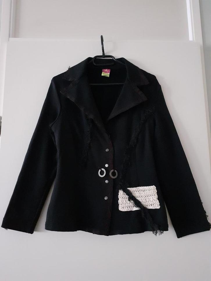 Colbert SAVE THE QUEEN maat XL, Kleding | Dames, Jasjes, Kostuums en Pakken, Gedragen, Jasje, Zwart, Ophalen of Verzenden