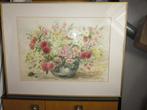 aquarel bloemen in vaas, 75 tot 100 cm, Schilderij, Gebruikt, Oorspronkelijke maker