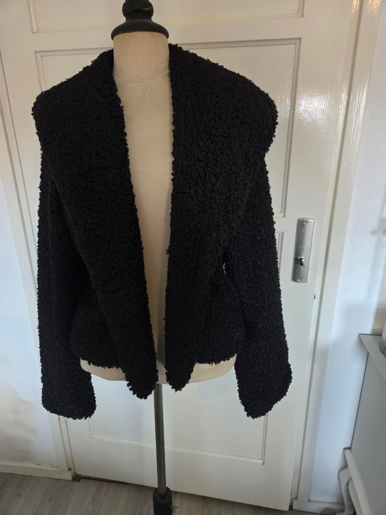 Zwart I-CONI-K jasje met panterprint voering - XL, Zwart, Maat 46/48 (XL) of groter, Ophalen of Verzenden, Zo goed als nieuw