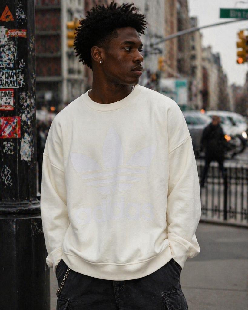 Adidas oversized sweater | M, Maat 48/50 (M), Wit, Ophalen of Verzenden, Zo goed als nieuw