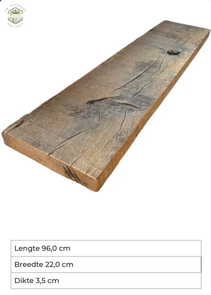 Set van 3 oude eiken planken. Gratis verzending, Huis en Inrichting, Woonaccessoires | Wandplanken en Boekenplanken, Verzenden