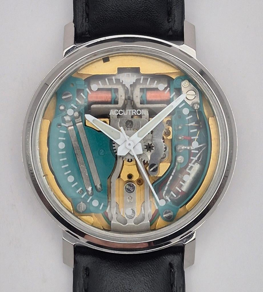 Bulova Accutron 214 Spaceview (1965) Vintage Horloge, Ophalen of Verzenden, Staal, Overige merken, 1960 of later