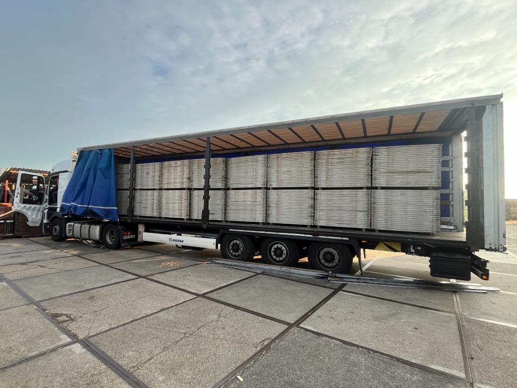 Mooie houten steenschotten 132x140 wand, vloer, terras, Ophalen of Verzenden, Gebruikt, Hout