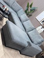 ZGAN Royale Ribstof U-Bank / Hoekbank - Licht Grijs - 345cm, -, -, 300 cm of meer, Ophalen of Verzenden