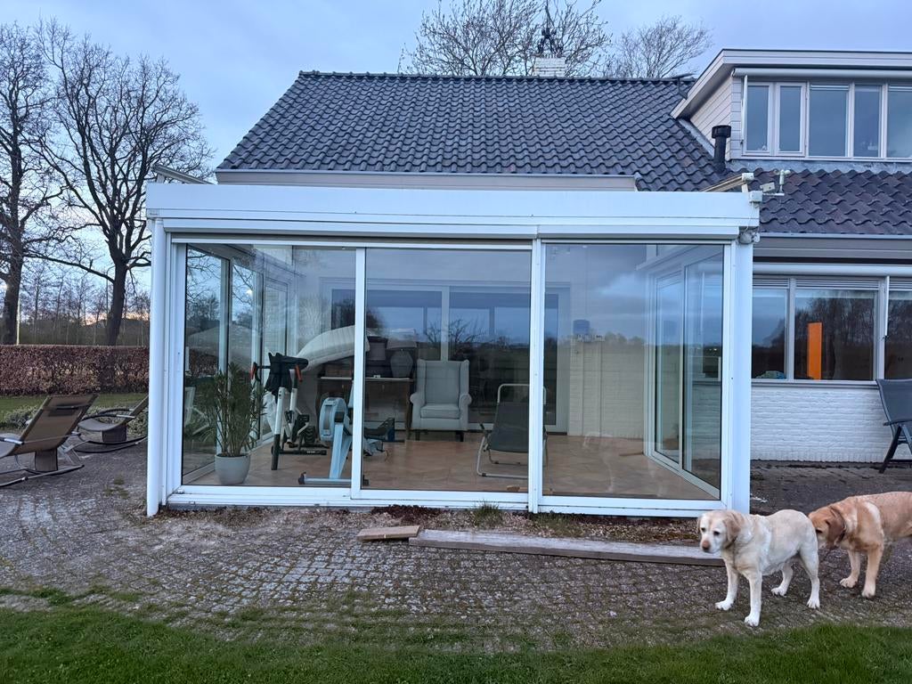 Gebruikte serre met elektrisch zonnescherm 4 x 4,80 meter, Ophalen, Gebruikt, Serre