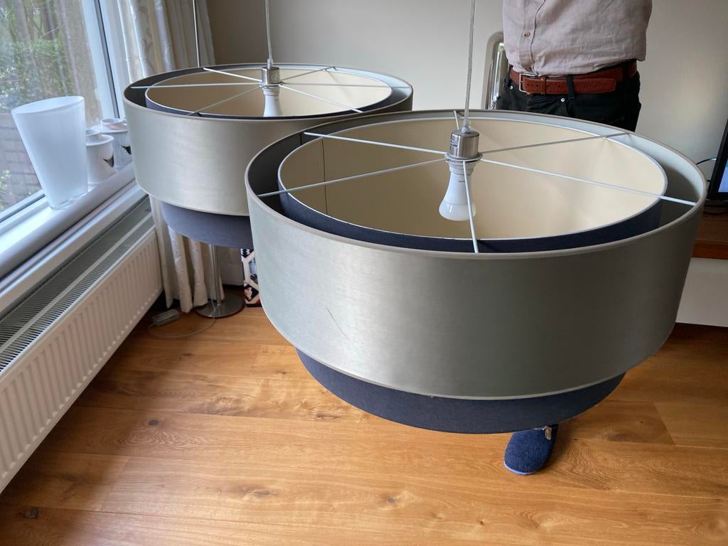 2x Maatwerk Hanglampen - Ø 80cm, H 110cm, Ophalen, Gebruikt, Stof, 75 cm of meer