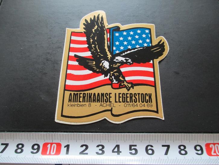 sticker belgië achel amerikaanse legerstock strip adelaar US, Verzamelen, Stickers, Zo goed als nieuw, Ophalen