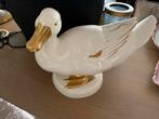 Goebel porseleinen eend, wit met goud, Ophalen of Verzenden