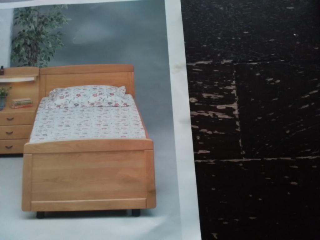 Eenpersoons houten seniorenbed, Ophalen, 90 cm, Eenpersoons, Nieuw