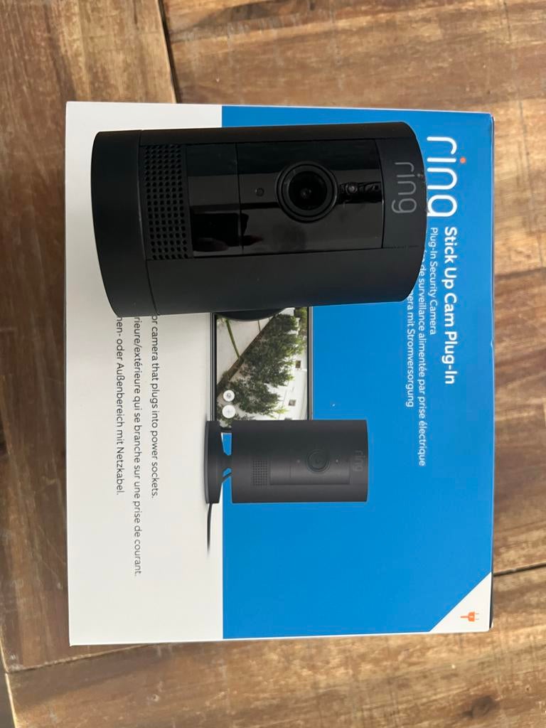 Ring Stick Up Cam batterij en 2 binnen camera’s, Ophalen, Zo goed als nieuw, Binnencamera