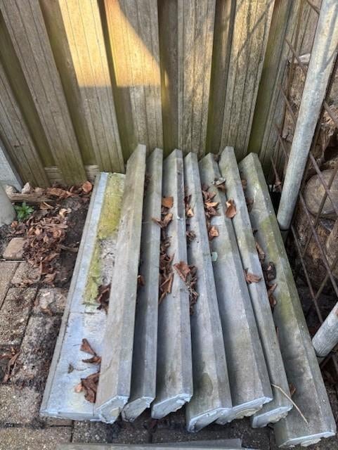 9x betonnen muurafdekkers 100 cm + extra stukken, Ophalen, Gebruikt, Beton, Overige typen
