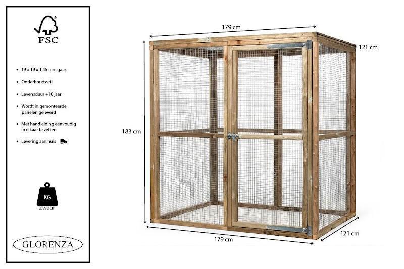 Houten Volière Ruben, Dieren en Toebehoren, Ophalen of Verzenden, Nieuw, Hout, Volière