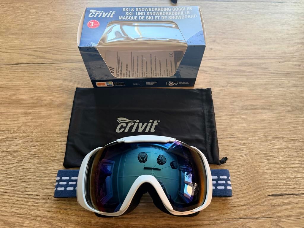 Nieuwe Crivit Ski- / Snowboardbril - Wit, Overige merken, Overige typen, Nieuw, Ophalen of Verzenden