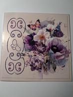 Geborduurde kaart bloemen en vlinders, Hobby en Vrije tijd, Kaarten | Zelfgemaakt, Ophalen of Verzenden, Overige thema's