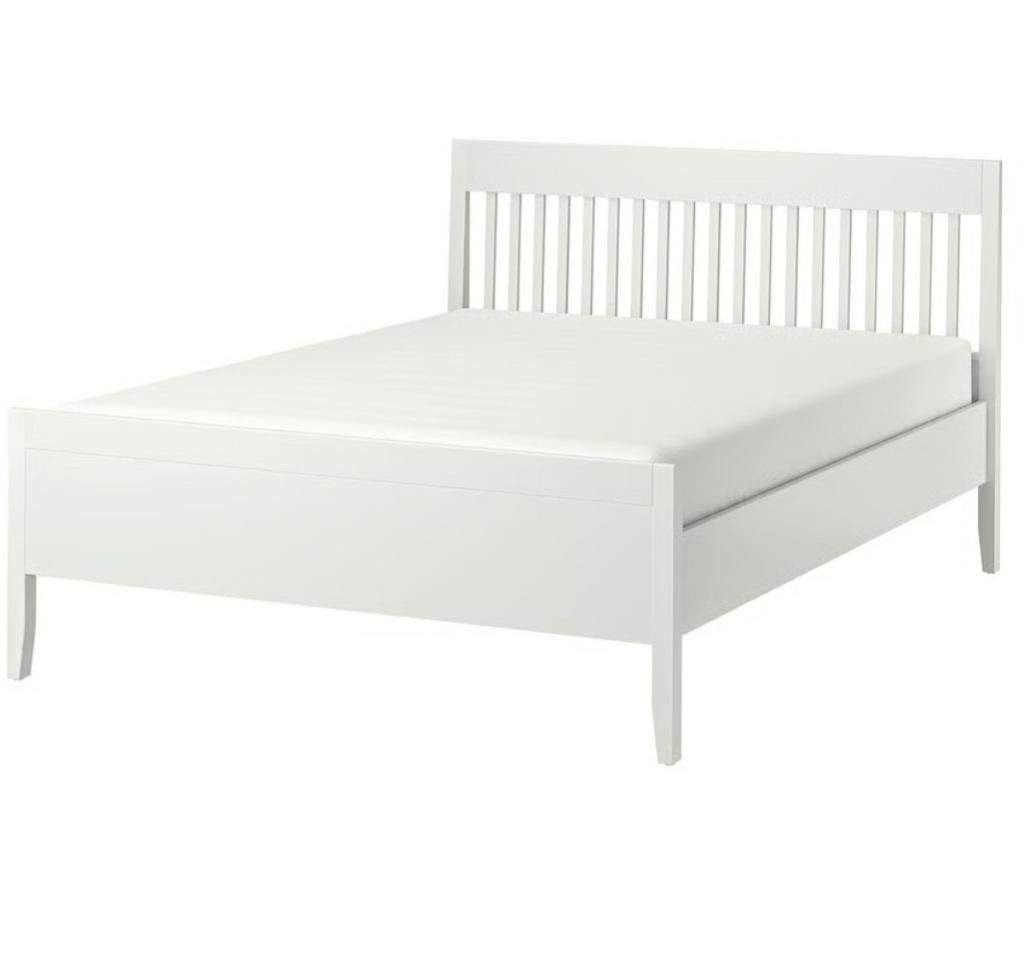 Tweepersoonsbed IDANÄS wit 180x200 cm, Gebruikt, Wit, Tweepersoons, Ophalen of Verzenden