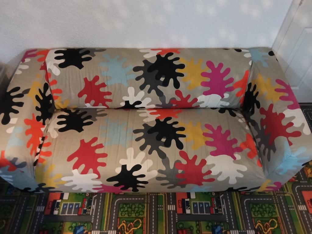 IKEA Klippan bank met kleurige hoes, Ophalen, Gebruikt, 150 tot 200 cm, Tweepersoons