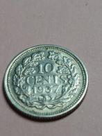 Dubbeltje 1937, Postzegels en Munten, Zilver, Ophalen of Verzenden, 10 cent, Koningin Wilhelmina