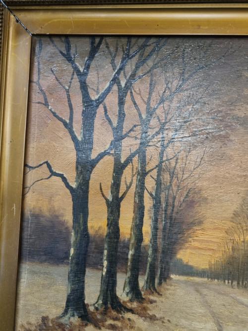 schilderij bomen laan H.de Wilde in brocante lijst, Ophalen of Verzenden, 'T Olde Gre-j, Info@toldegrej.nl, Endepoelstraat 20f Didam