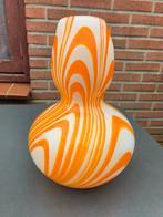Vintage Carlo Moretti Vaas Wit met Oranje, Ophalen