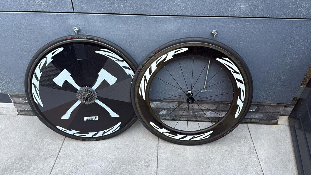 Set ZIPP TT WIELEN, Fietsen en Brommers, Fietsonderdelen, Racefiets, Zo goed als nieuw, Carbon, Ophalen