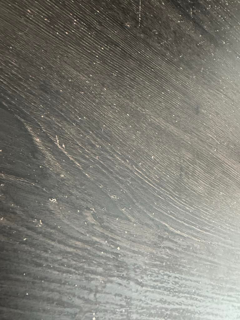 Ronde eettafel met donker tafelblad, Huis en Inrichting, Tafels | Eettafels, Ophalen, Gebruikt, 100 tot 150 cm, Rond