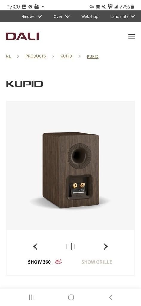 Gloednieuwe Dali Kupid luidsprekers, type boekenplank, Nieuw, Minder dan 60 watt, Front, Rear of Stereo speakers, Ophalen