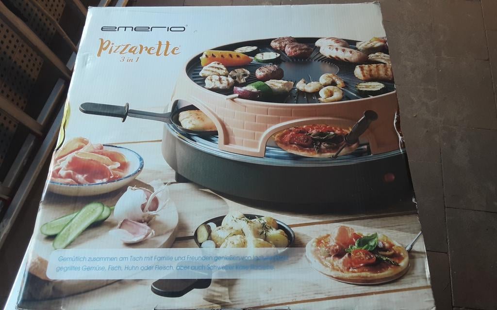EMERIO pizzarette grill 3 in 1, Witgoed en Apparatuur, Gourmetstellen, Ophalen
