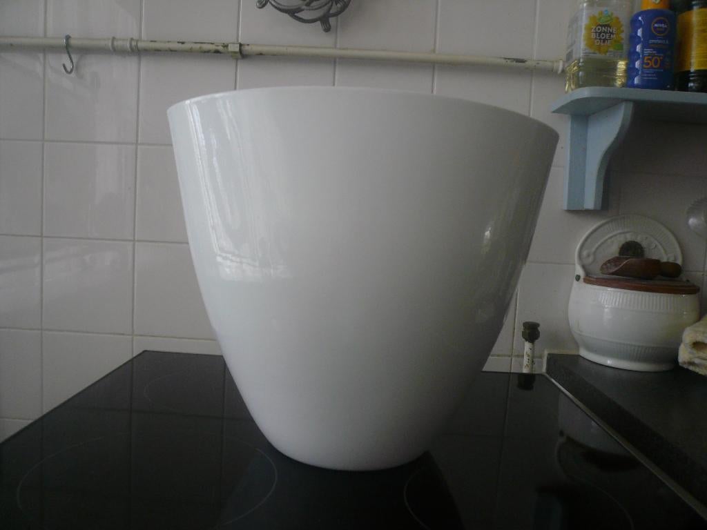 Grote witte orchidee pot ovaal, Ophalen, Gebruikt, Binnen, Overige vormen